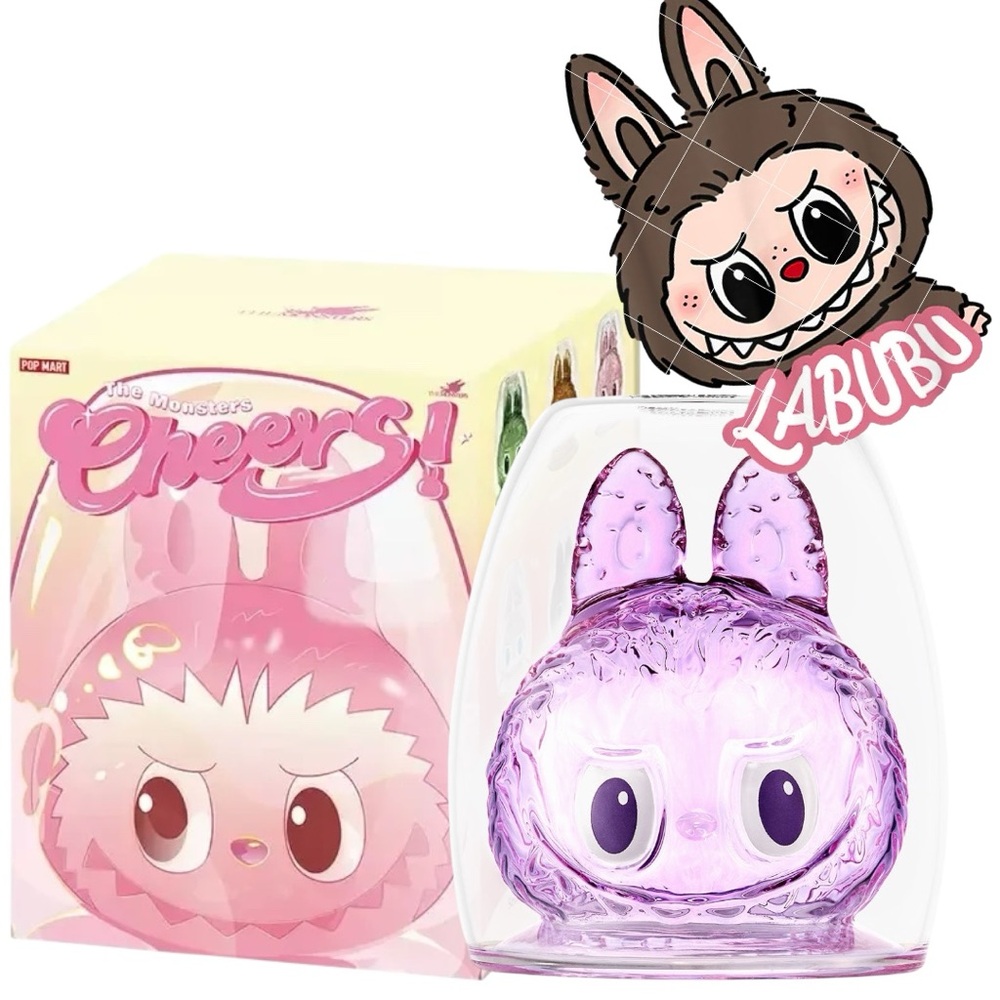 Labubu Monster Cheers Double Wall Glass Cup PERSONALITY POPMART AUTHENTIC